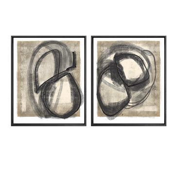 Par Abstracto Argollas Negras
