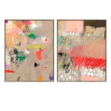 Canvas Enmarcados Abstracto Arena a Color
