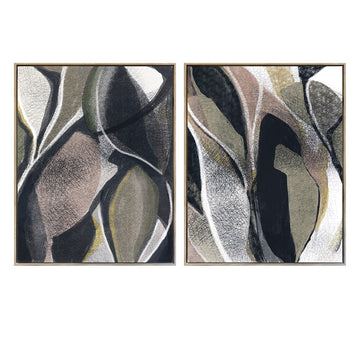 Canvas Enmarcados Hojas Abstractas