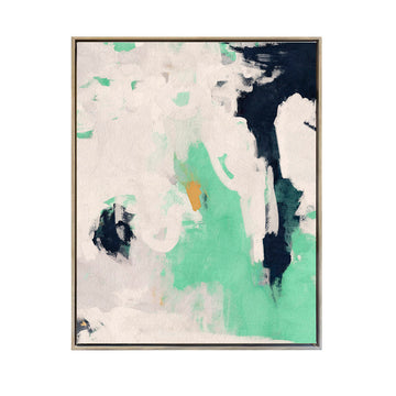 Cuadro Canvas Enmarcado Abstracto Escena Verde