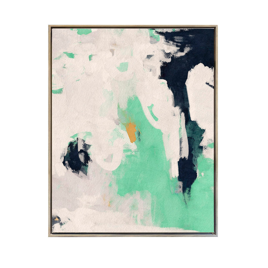 Cuadro Canvas Enmarcado Abstracto Escena Verde