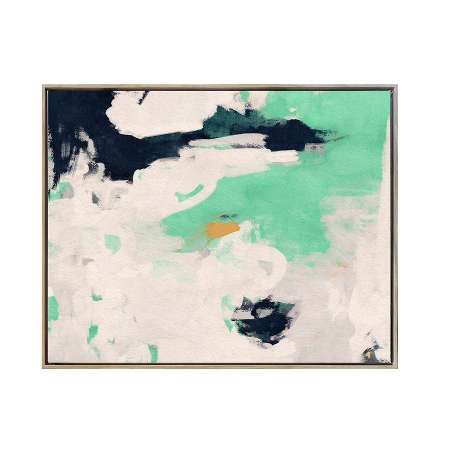 Cuadro Canvas Enmarcado Abstracto Escena Verde
