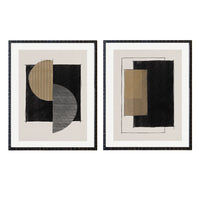 Par Cuadros Abstracto Trazos y Geometría