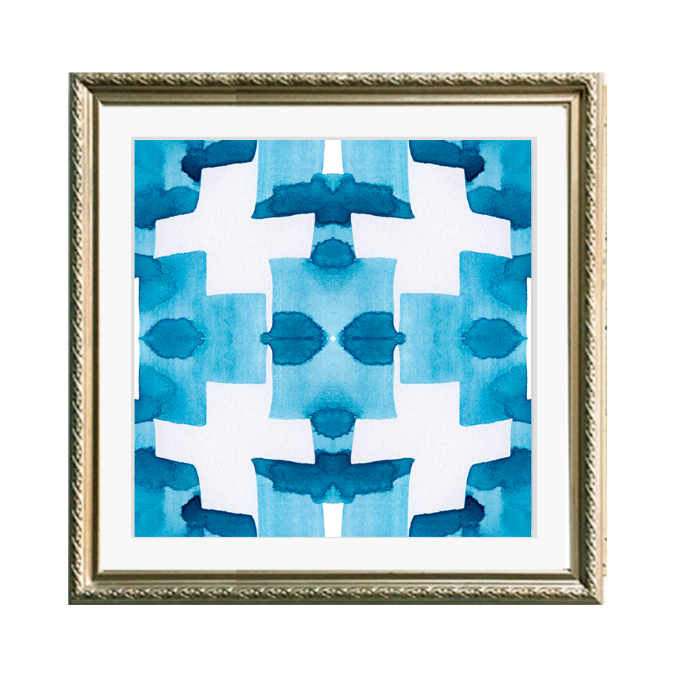Cuadro Abstracto Shibori Azul _03