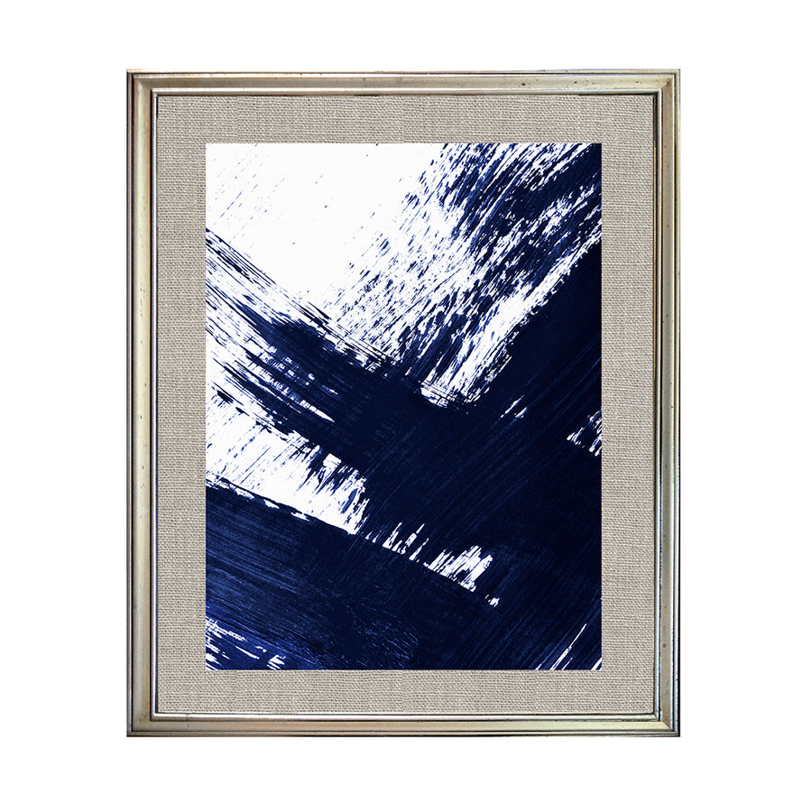 Cuadro Abstracto Brochazos Azules 01