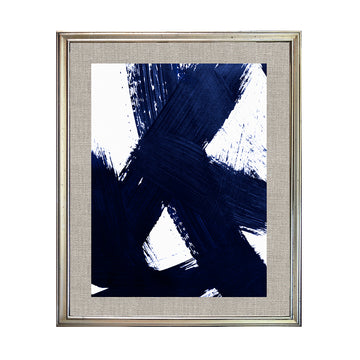 Cuadro Abstracto Brochazos Azules 02