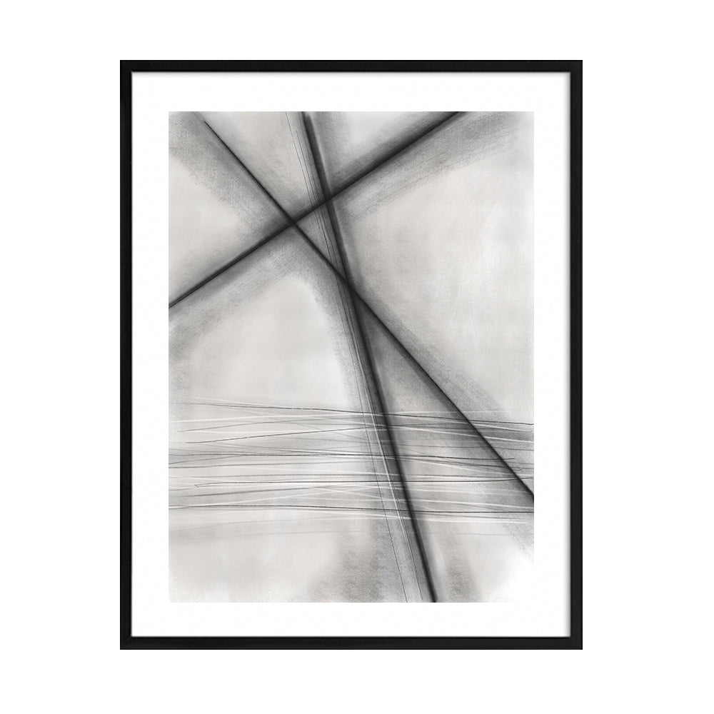 Cuadro Abstracto Líneas Y Triángulos Vibrantes. 75x50cm
