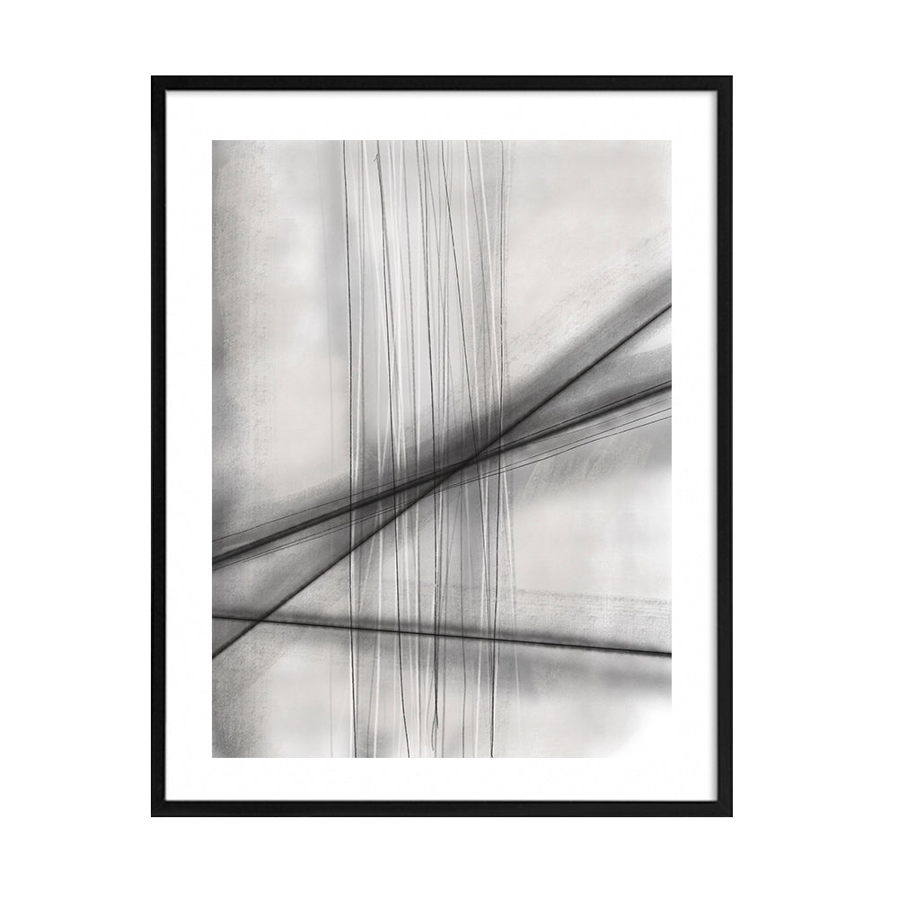 Cuadro Abstracto Nocturno Líneas Finas 80x40cm