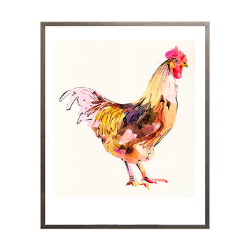 Cuadro Gallo Acuarela